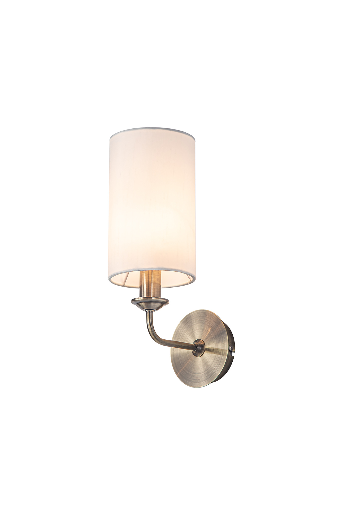 DK0029  Banyan Wall Lamp 1 Light Antique Brass, White